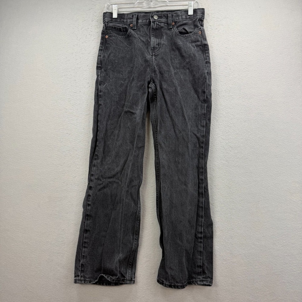 Old Navy Girls Baggy Wide Leg Black Denim Jeans Youth Size 14 Built In‎ Tough